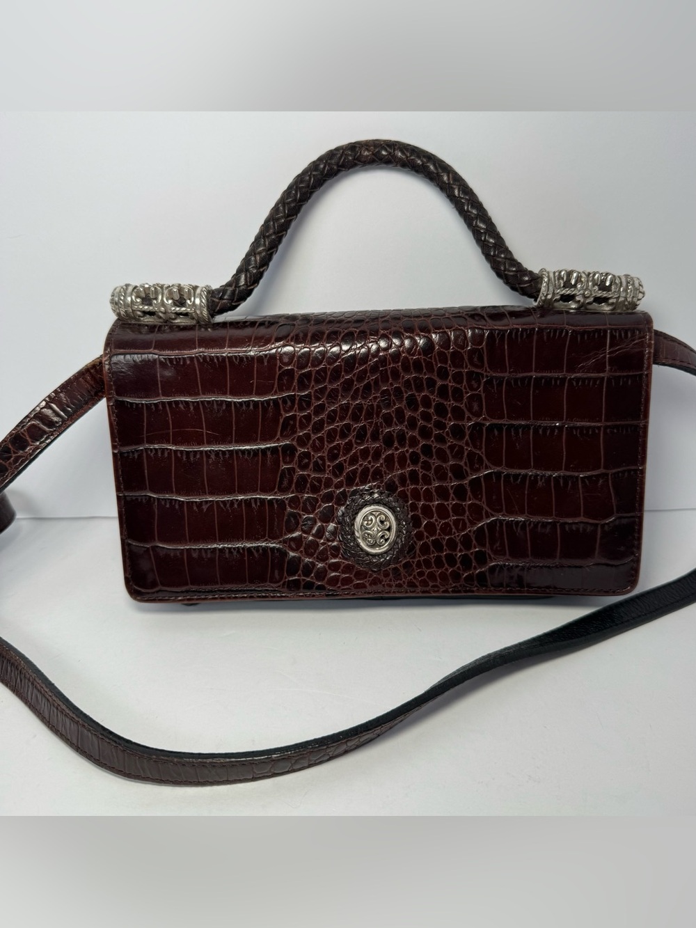 VINTAGE BRIGHTON mini top-handle satchel, crossbody organizer bag